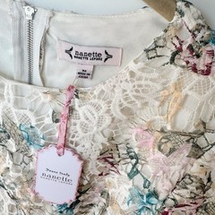 NWT! Nanette Lepore Women’s Floral Lace Lined Top Blouse Medium MSRP $78