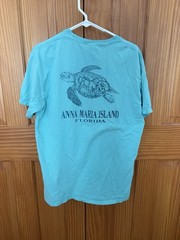 ComfortWash Men’s M Blue Double-Sided Sea Turtle Florida Beach Graphic Tee
