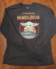Star Wars Mandalorian Dark Gray Long Cuffed Sleeve Sz XXL T Shirt