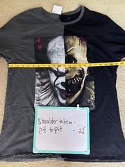 IT Chapter Two Movie Half/Half Clown Black-Gray Mens T-Shirt Size XL