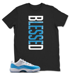 BLESSED Sneaker Shirt White to Match 11 Low University Blue, Best Gift