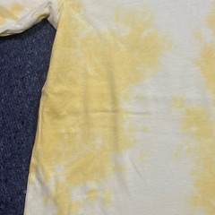 Russell Athletic T Shirt XL Mens Yellow Tie Dye Acid Wash Embroidered Logo