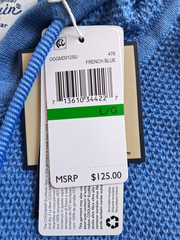Penguin Hoodie Sweater Long Sleeve Mens Blue Large Zip Up Pockets $125 NWT