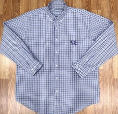 KENTUCKY WILDCATS SHIRT COTTON GINGHAM PLAID Sz LARGE, L