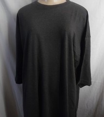 DARK GRAY CREW EXTRA LONG TSHIRT SHORT SLEEVE 35″ SLEEPSHIRT FITS M / L