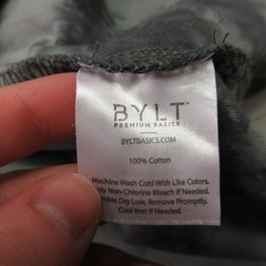 BYLT Shirt Mens Large Short Sleeve Crew Neck Outdoors Casual Gray Lightweight