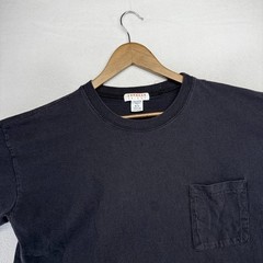 Vintage Express Tricot Shirt Men’s medium Black Blank Boxy USA Made Pocket 90s