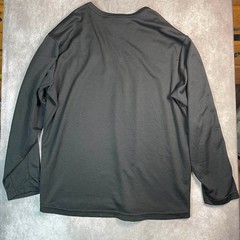 Y2K Nike Mens Large Long Sleeve Waffle Knit Thermal Shirt Charcoal Grey Swoosh