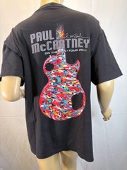 Paul McCartney 2011 Tour DOUBLE SIDED T-shirt On The Run Black L Cotton Beatles