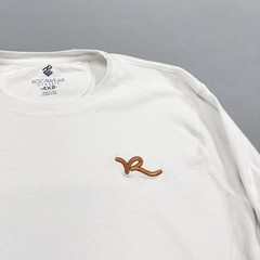 Rocawear Shirt Mens Big 4X White Thermal Waffle Knit Long Sleeve Crewneck