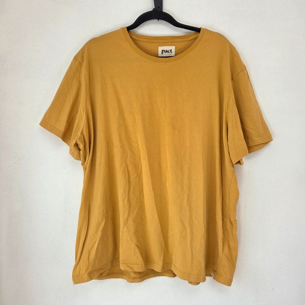 Pact 100% Organic Cotton Mustard Yellow T-Shirt Tee Shirt Men’s XXL