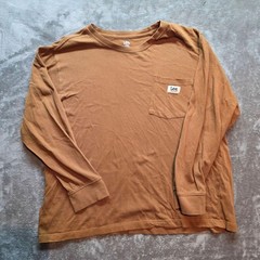 Lee Shirt Mens XL Brown Long Sleeve Pocket Tagless Premium Select Jersey Tee