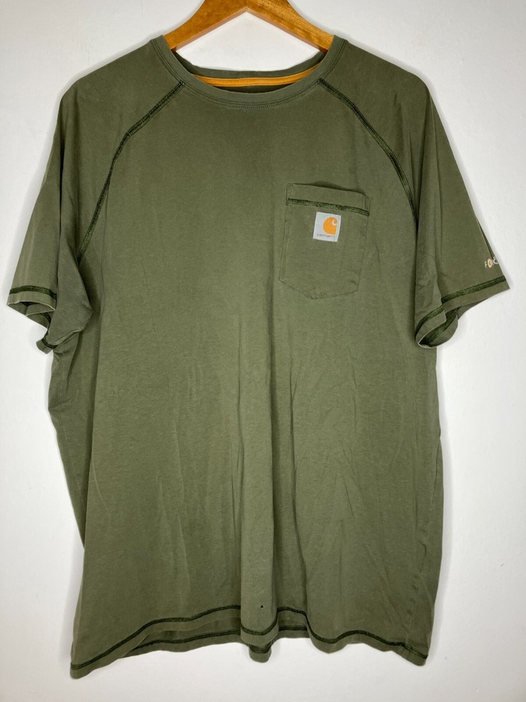 Carhartt Men’s XL Green Cotton Poly Blend T-Shirt READ FLAWED