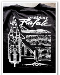 Dassault Rafale Fighter Jet T-Shirt – Embroidered Badge & Jet Views Back Print