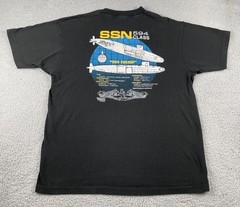 Vtg FOTL Adult XL Black Shirt SSN 594 Class Nuclear Powered Submarine 1991 USA