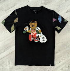 Civilized Graphic T-Shirt Mens Medium Black Bear Money Bag Streetwear Tee