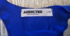 Addicted Men Bright Blue Tank Top Muscle ,Clubwear, Workout Sz. L/34 Rubber Logo
