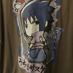 Sasuke Naruto Anime Manga Unisex Sz XL Adult Gray T Shirt Pre-Owned