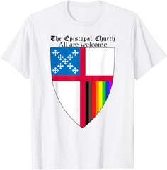 Funny Episcopal Church Shield With 8 Colours Rainbow Pride T-Shirt