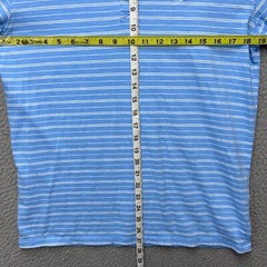 Southern Tide Henley Shirt Mens Medium Blue Striped Long Sleeve Stretch Casual