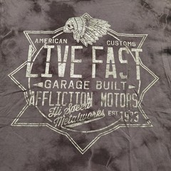 Affliction Shirt Mens Medium Tie Dye Live Fast Garage Built Motors Indian Native