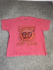 Sublime Shirt Mens S/M Red Sun Long Beach Distressed Crew Neck Cotton Tagless