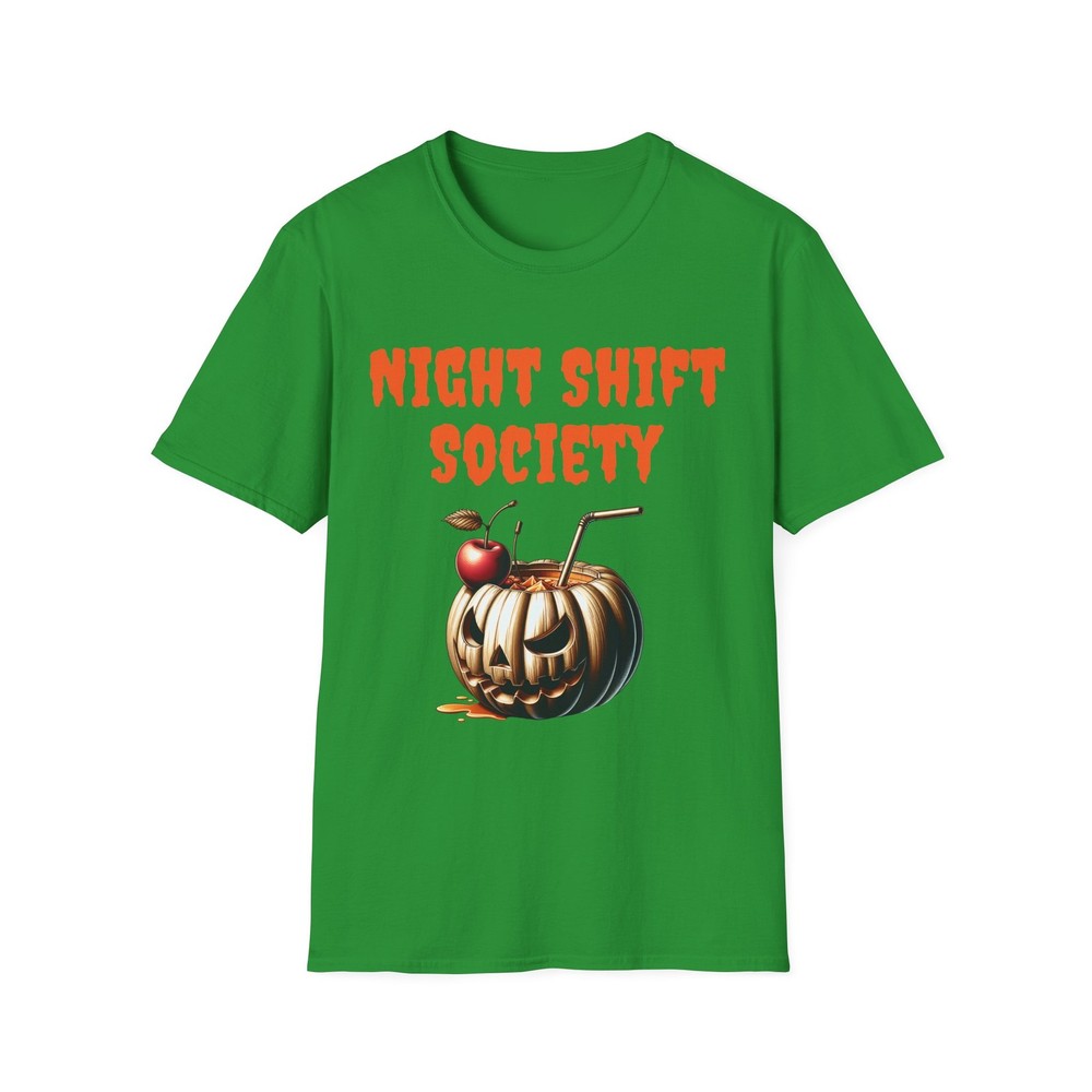 Night Shift Society T-Shirt Funny Halloween Tee Unisex Graphic Night Owl Gift