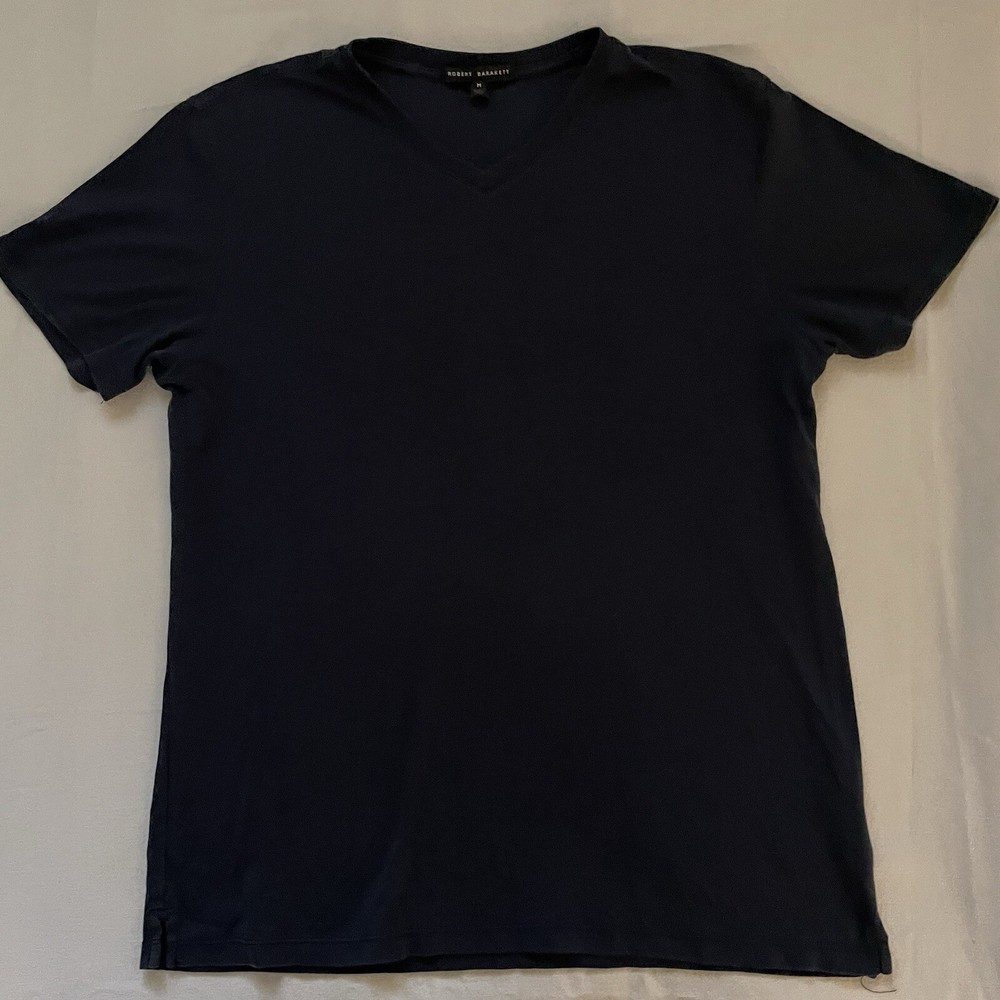 ROBERT BARAKETT Men Tshirt MEDIUM Pima Cotton BLUE soft Feel City Modern Classic