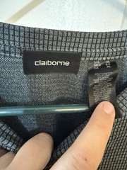 Claiborne Men’s XL Gray Check Knit Polyester Modal Crew Short Sleeve T-Shirt