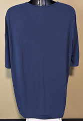YoungLA Mens Medium Blue Modal Polyester Spandex Oversized Henley T-Shirt