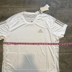 New Adidas Own The Run Tee White Running T-Shirt Stretch Men’s Size Large