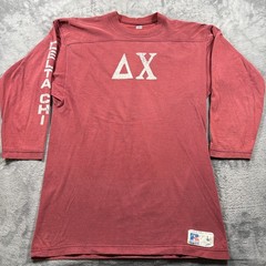 Vintage Russell Athletic Shirt Mens Large Red Delta Chi Feoatcbroaga Fraternity