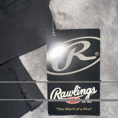 NWT Rawlings Mens Long Sleeve Shirt Black Sz Large New Baseball Softball Cotton