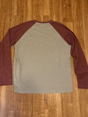 Columbia OmniWick Mens Size Large Long Sleeve Shirt Gray and Red Stretch