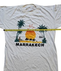 Vintage Marrakech Morocco T-Shirt Desert Sunset Camel Caravan 100% Cotton Sz 3/M