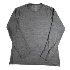 Mack Weldon Mens Medium Long Sleeve Crew Neck Shirt Heather Grey Performance