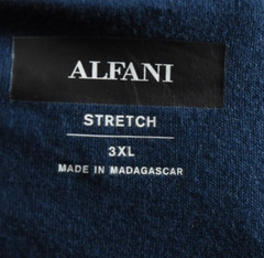 Alfani Mens T-Shirt New 3XL Navy Blue Crew Neck Long Sleeve Stretch Basic Knit