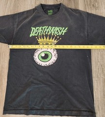 Deathwish Skateboards Eyeball Crown Graphic T-Shirt Black Skate Tee Mens Size L