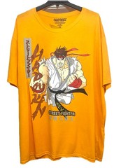 Capcom Street Fighter T Shirt Men’s 5XL Ryu Large 2 Sided Graphic Print Yellow