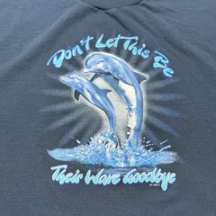 Y2K Dolphins Save The Ocean Environment Single Stith Graphic T-Shirt USA – 2XL