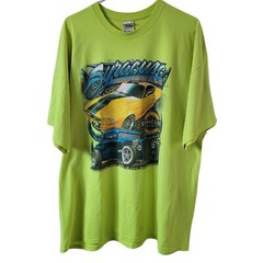 Rare Grail 2014 Syracuse Nationals Neon Green Racing Hotrod T-Shirt, Men’s XXL