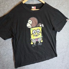 BAPE Baby Milo x SpongeBob Black Graphic Tee Men’s XL Rare Vintage Streetwear