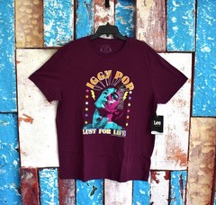 Men’s Lee Iggy Pop Graphic Tee Regular Fit Crew Neck 2XLARGE Fig NEW