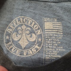 Affliction M Regular Gray/Black Crew Neck Short Sleeve Cotton Logo Tee