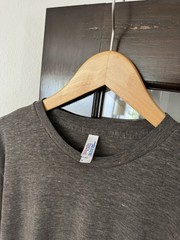 vtg y2k AMERICAN APPAREL Track shirt cotton Rayon poly Brown blank tshirt Medium