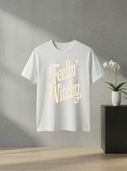 Unisex Feelin Witchy Funny Vintage Halloween Costume Graphic Tee Spooky Party