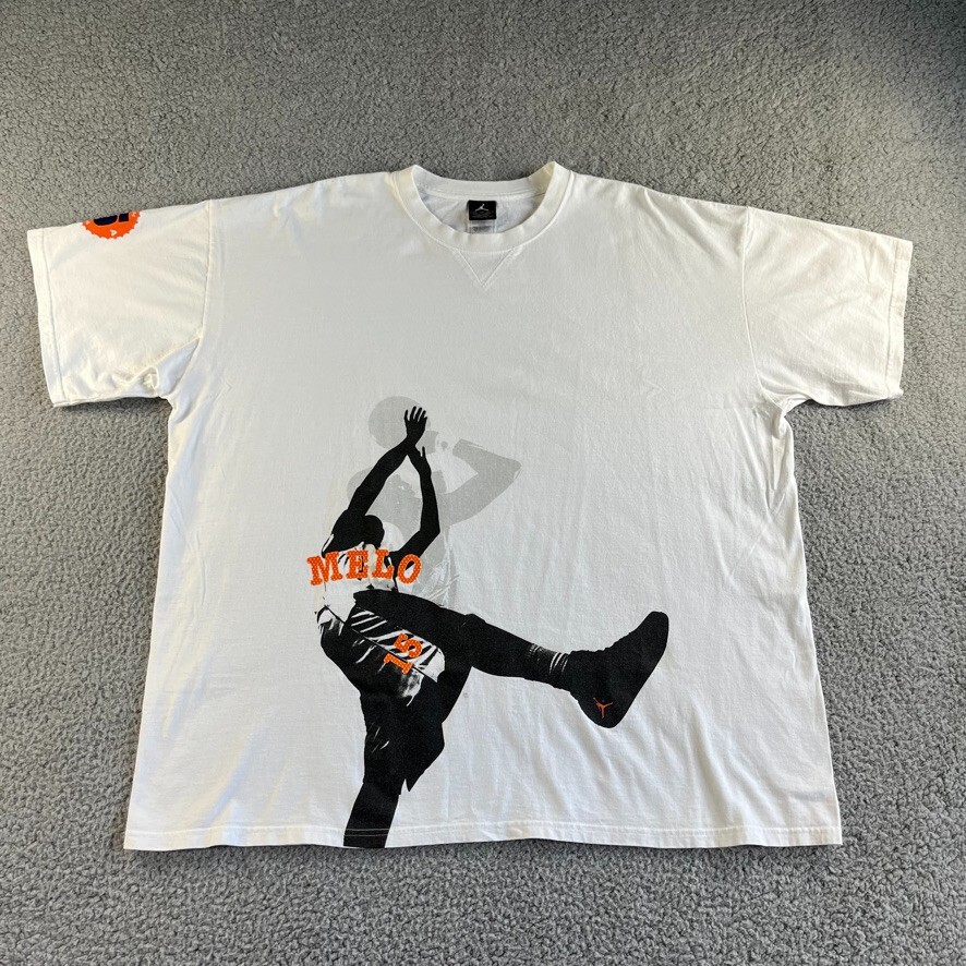 Nike Air Jordan T Shirt Mens 2XL White Melo 15 Jumpman Graphic Skater Hip Hop