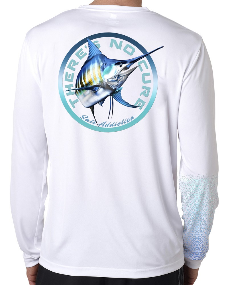 Salt Addiction t shirt long sleeve microfiber saltwater Marlin fishing upf 50+