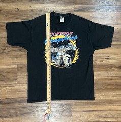 Vtg Contos Graphics Motorcycle Black Tshirt On Fruit Of The Loom Sz XL Weed T