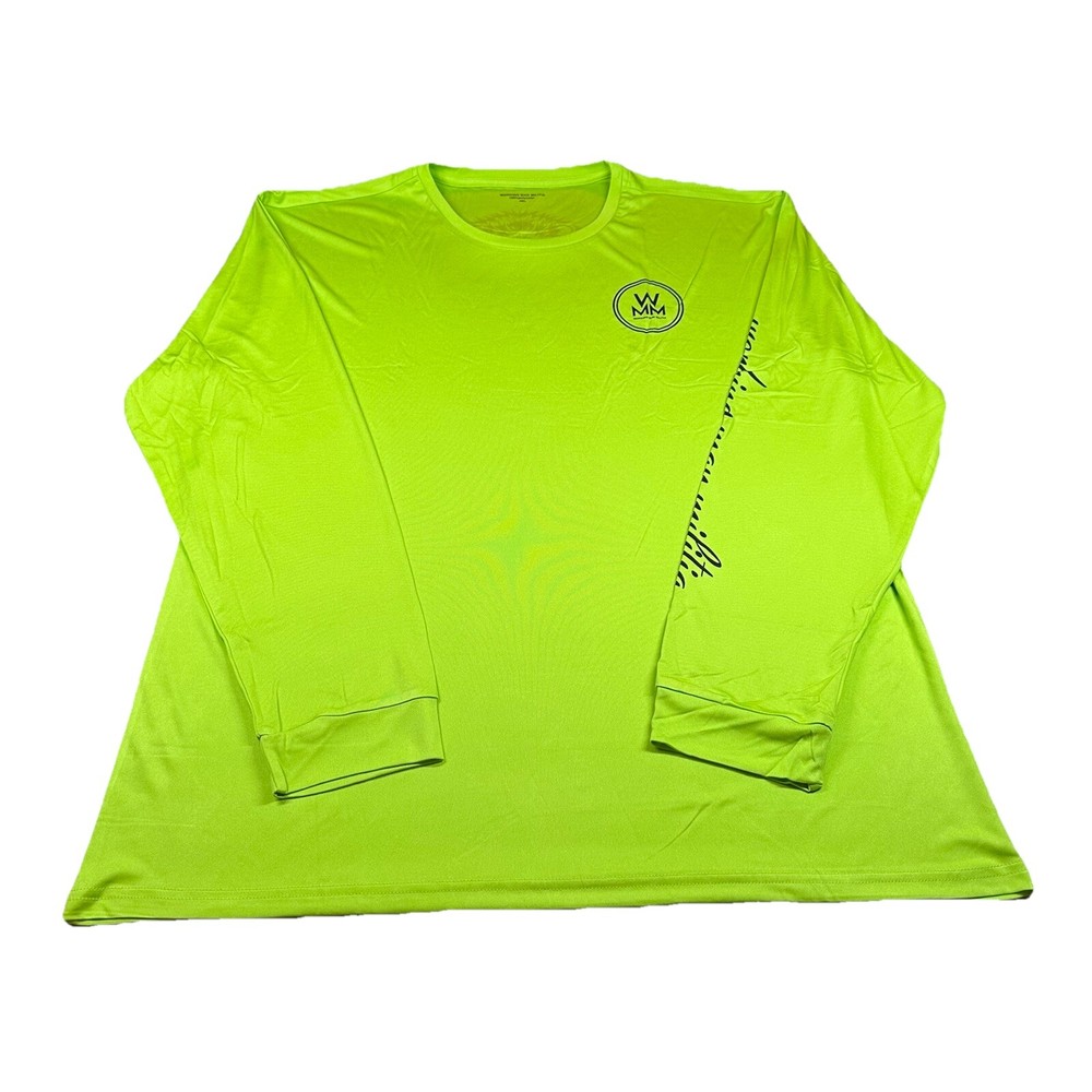 Working Man Militia Long Sleeve T-shirt Mens 4XL Green WMM Graphic Print Lion